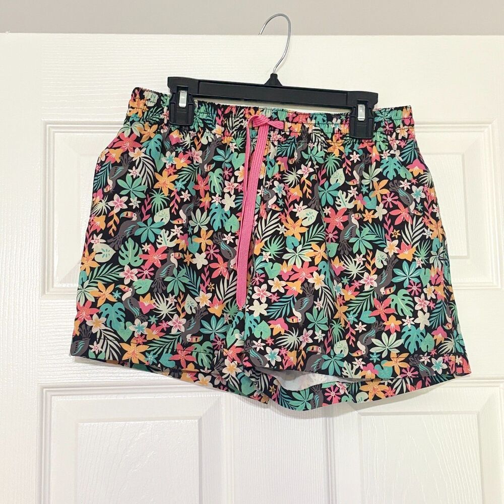 Chubbies Swim Trunks Men Medium Bloomerangs Tropical Toucan Floral 4 Inch Shorts
